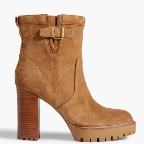 Veronica Beard Shoes - NWT Veronica Beard Hannigan Lug Sole Suede Hazelwood Buckle Boots Booties 11